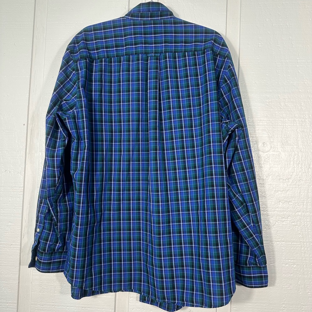 Chaps Shirt Mens Blue Green Plaid Size XXL EUC - Picture 7 of 7